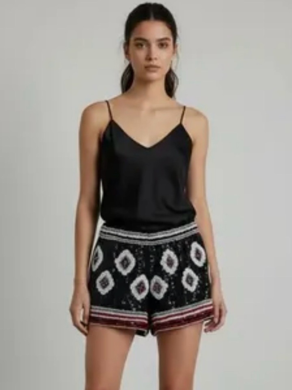 Zara Black Embellished Sequin Shorts